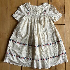 Mini Boden Embroidered Cotton Tiered Dress